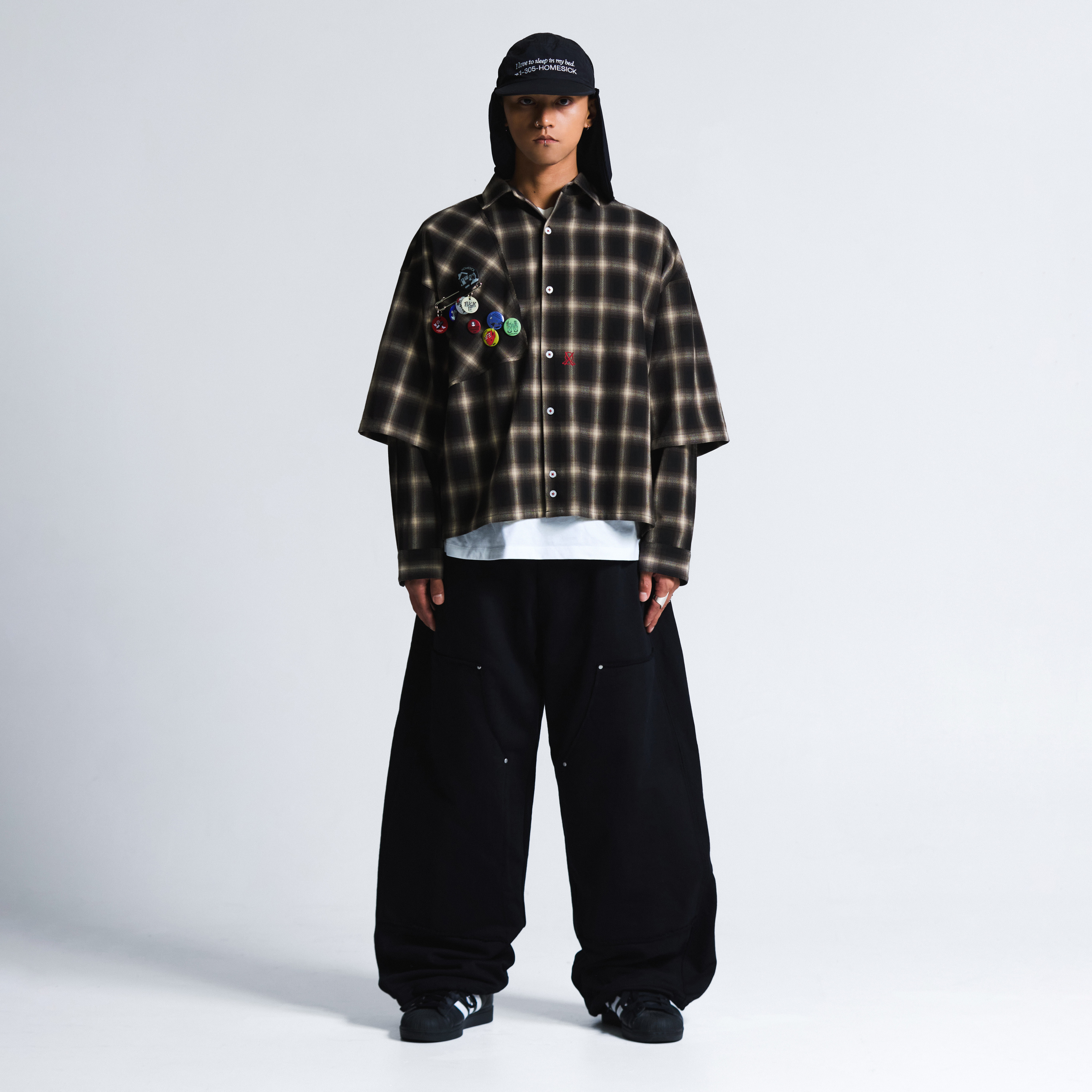 Wall of Sound - 2:10/“LINOLEUM”Check Shelter Shirt - Brown