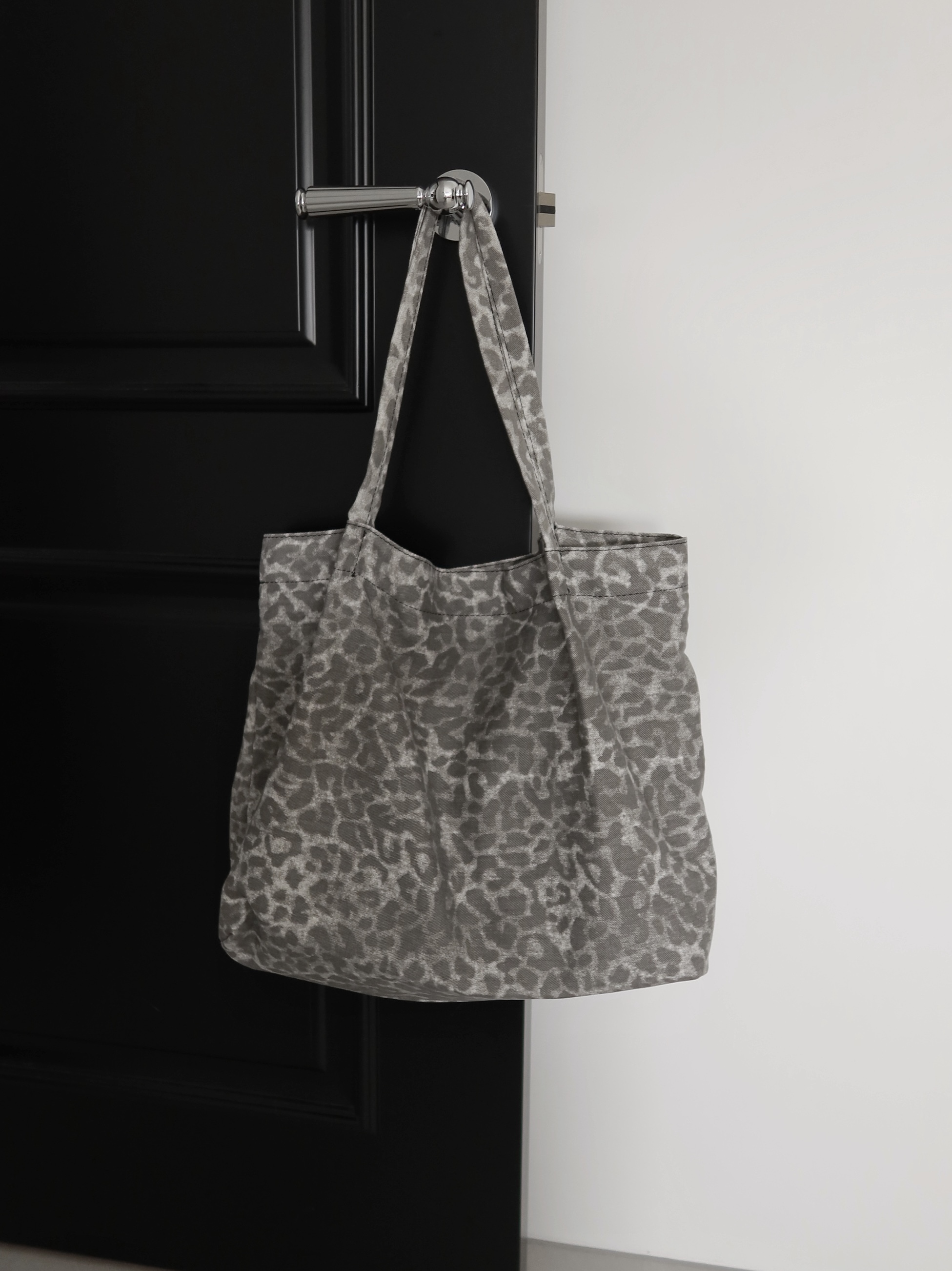 豹紋帆布單肩包