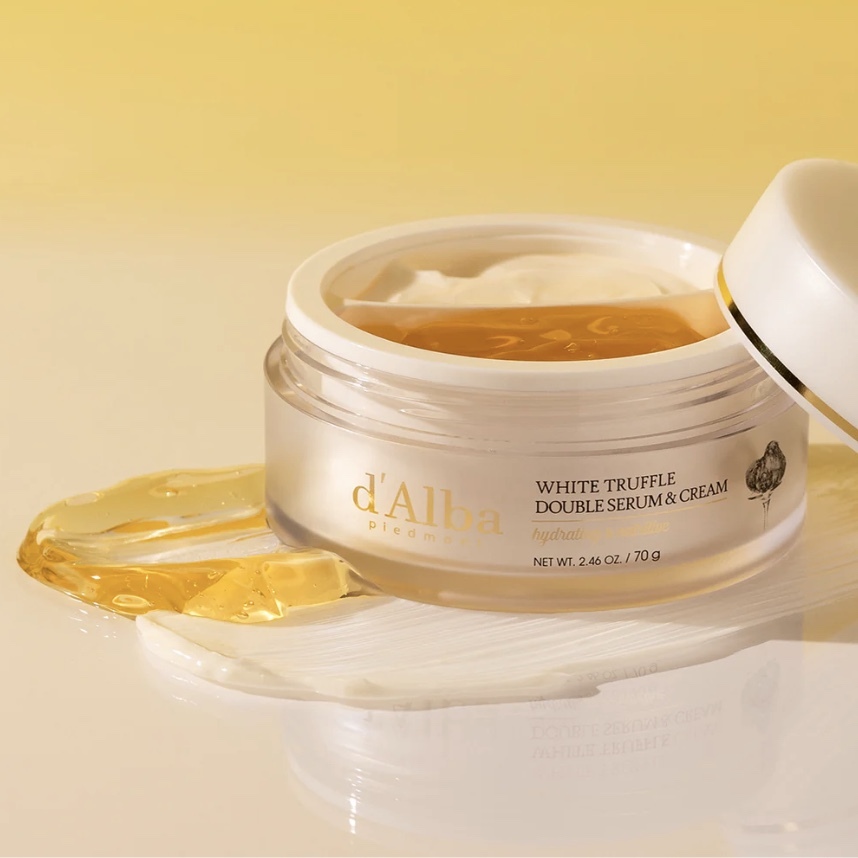 【入LIVECODE享直播限定最抵價！】【d'Alba品牌方邀請✨弘大封館 X 超正獨家優惠】d'Alba White Truffle Double Serum & Cream 白松露魔法DIY半半面霜 70g
