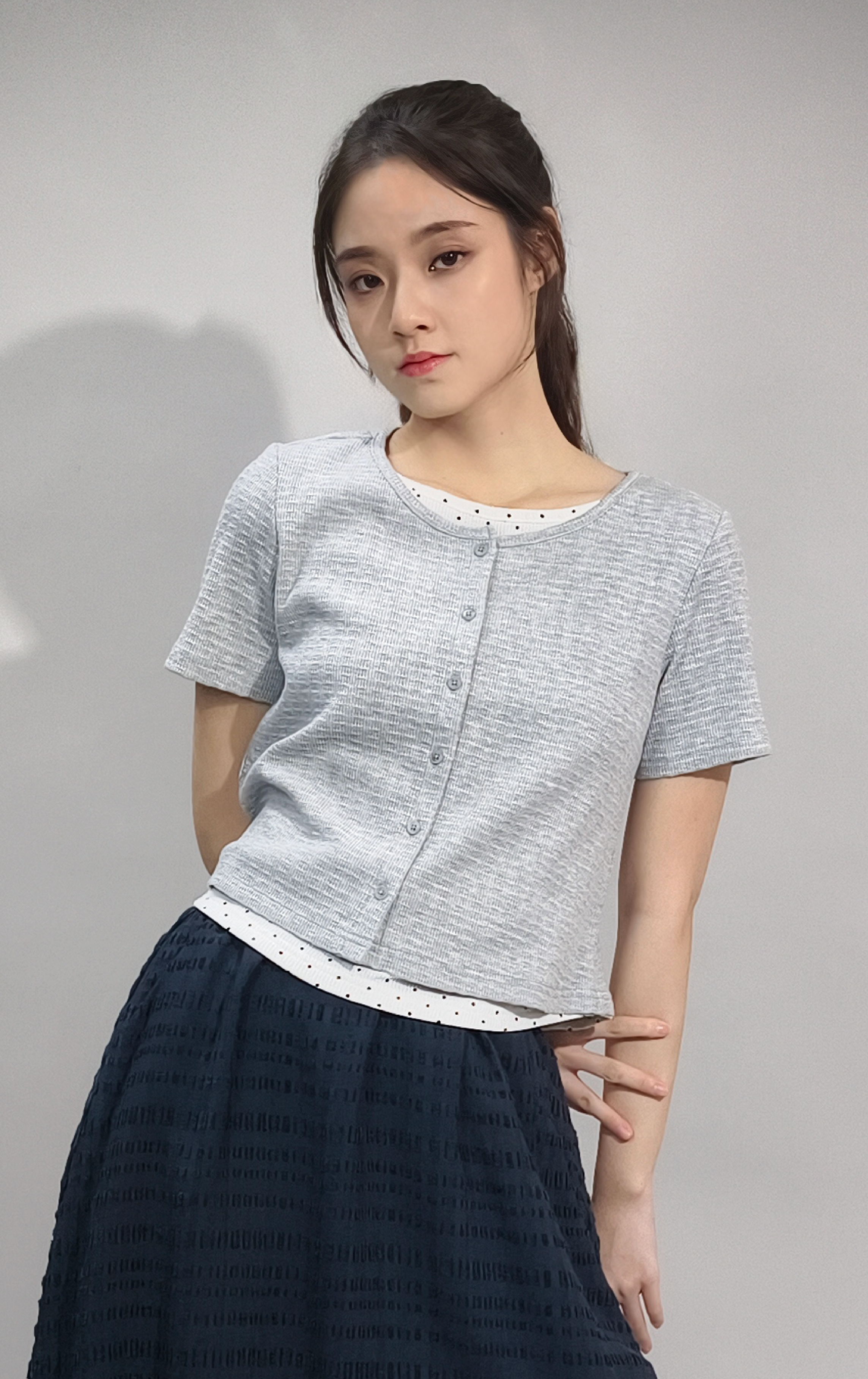 Faux Two-piece Layered Top ST0420