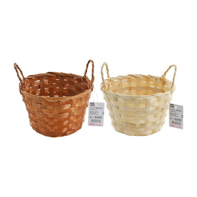 竹製手提收納籃/17×17×10cm