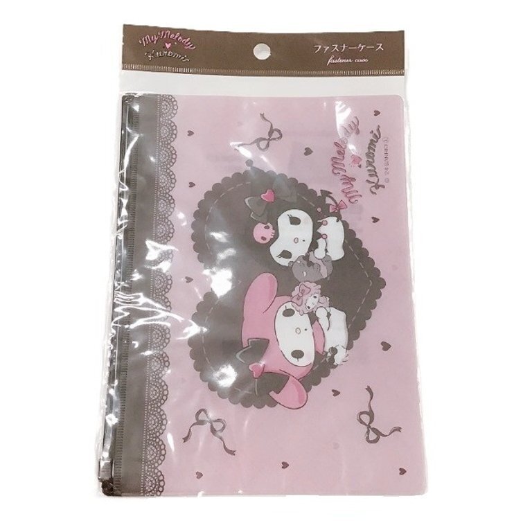 B6滑鏈收納袋/美樂蒂×酷洛米 愛心蝴蝶結