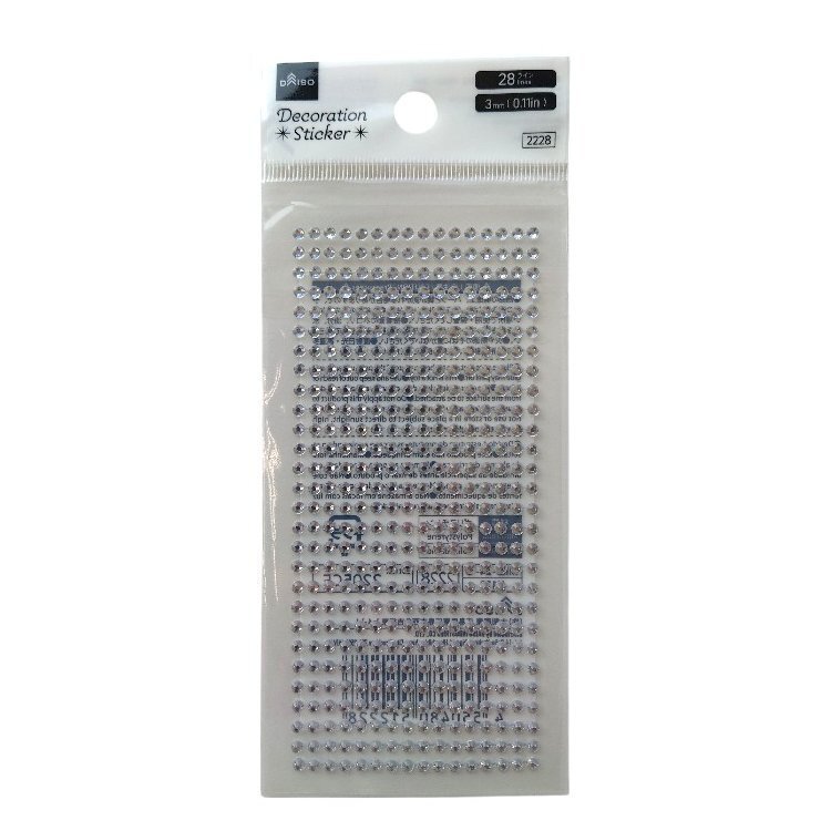 亮鑽裝飾貼/銀 0.3cm