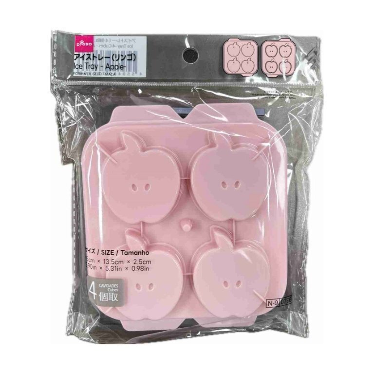 造型製冰盒/4格 蘋果 15×13.5×2.5cm