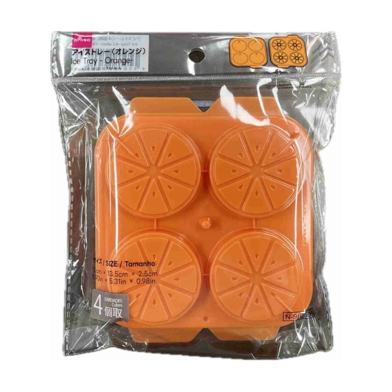 造型製冰盒/4格 橘子 15×13.5×2.5cm