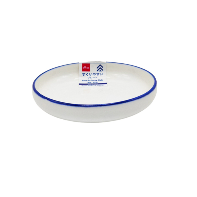 易舀餐盤/藍線 約14cm