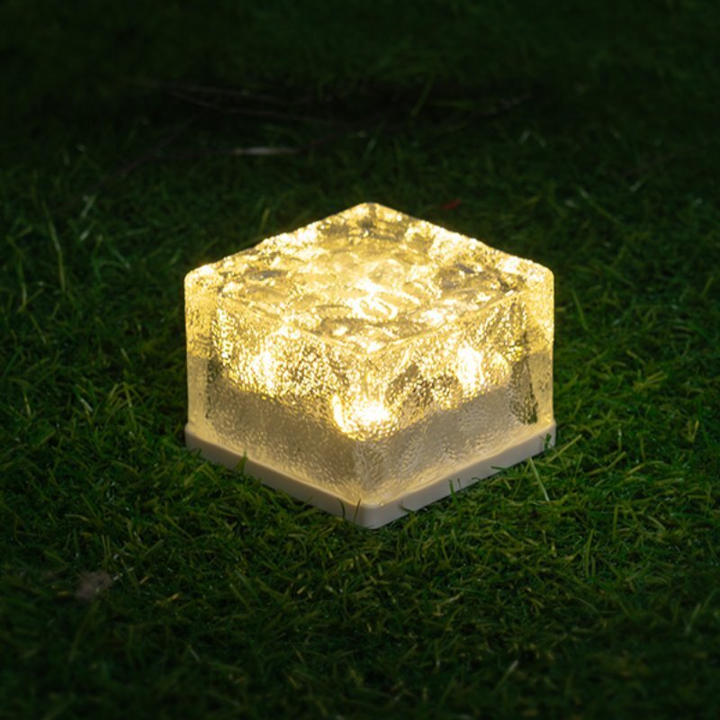 太陽能園藝燈/冰塊造型 白