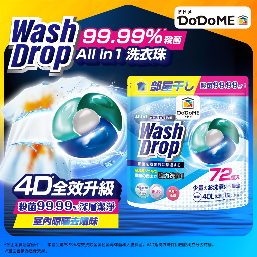 DoDoME All in 1 強效殺菌洗衣珠 (72個入)