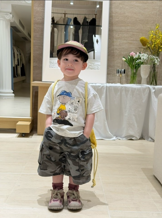 BYC04B046GN  叢林綠酷迷彩工裝短褲