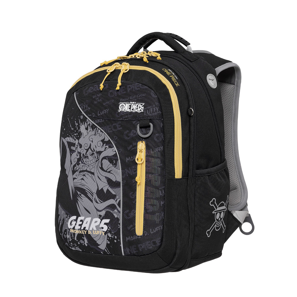 IMPACT怡寶  ONE PIECE航海王五檔魯夫成長型護脊書包-黑色 IMPE302BK