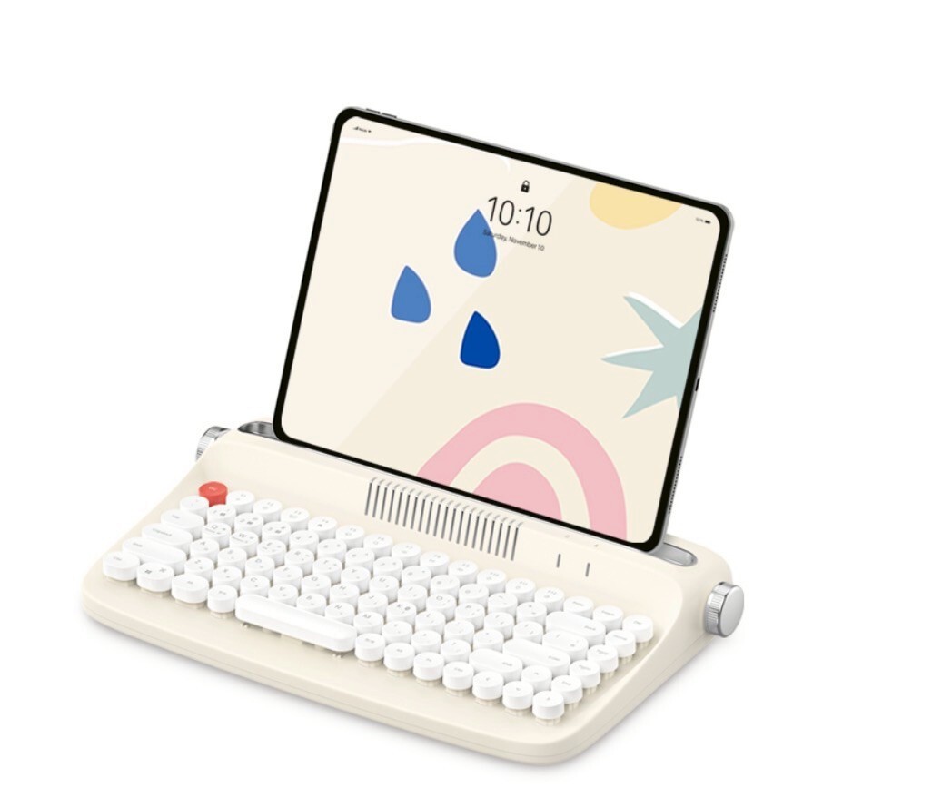 可愛復古迷你藍牙配對鍵盤-多裝置