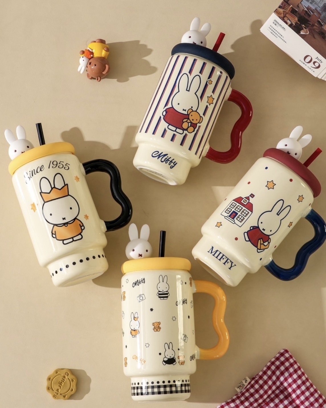 正版授權 MIFFY 米菲兔 大容量 吸管隨手杯 600ML