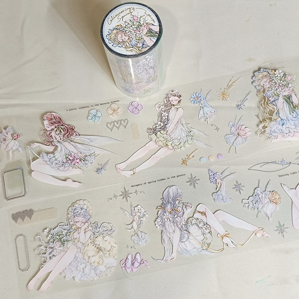 Pei+Pei．春日琉光 8cm貝殼光亮面PET膠帶 <整捲/分裝>