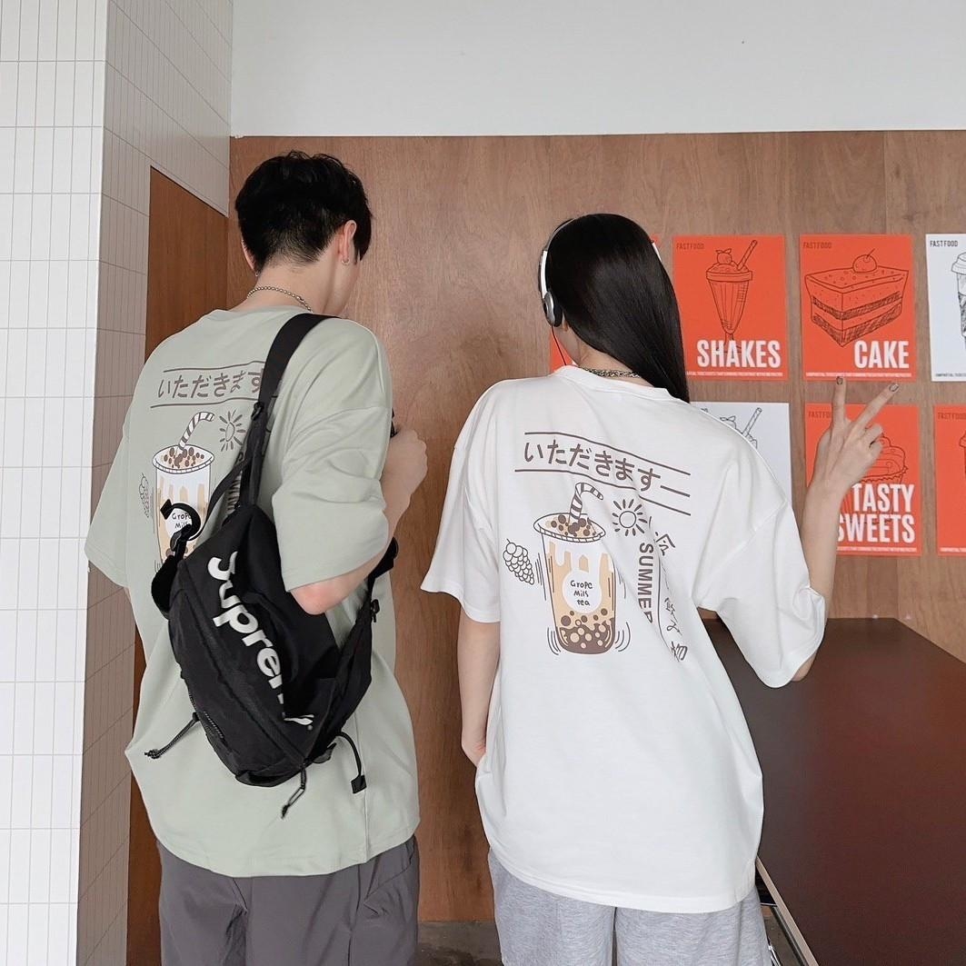 日文手搖飲插畫短T 80438