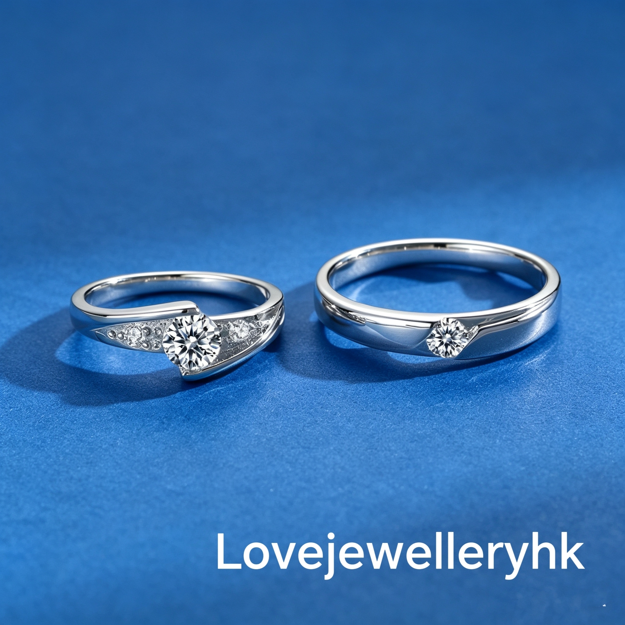 Moissanite diamond couple ring   R049