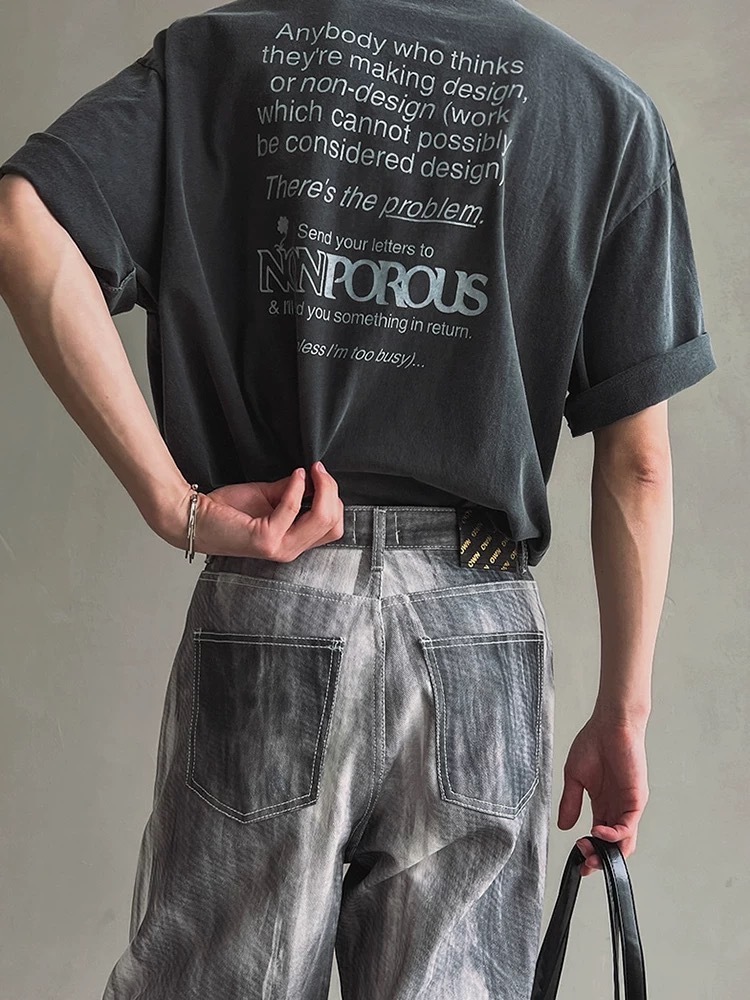 SIMPLEACTION NONPOROUS字母短袖上衣