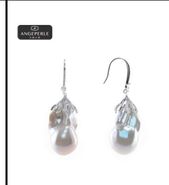CF9110  天使之泪 S925银 淡水珍珠巴洛克珍 珠耳钩    TSJ475