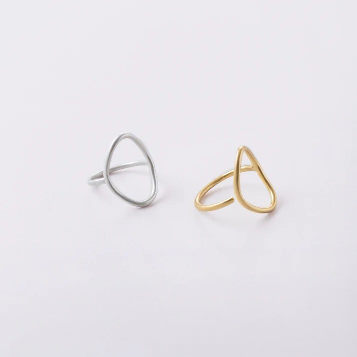 Pisceans - 橢圓流線戒指 / 銀色