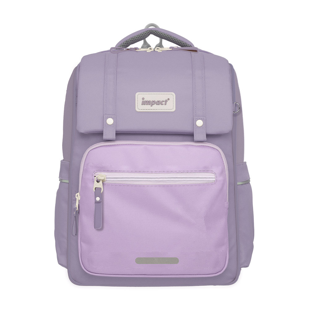 【IMPACT 怡寶】 莫蘭迪色系列  經典學院護脊書包 柔霧紫 麥田米 曜石黑 IM00508