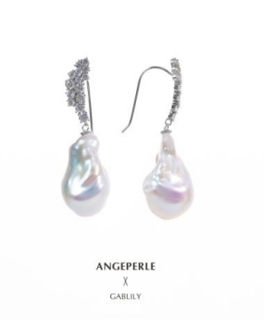 CF9114  天使之泪 S925银 淡水珍珠巴洛克珍 珠耳环  TSJCY75