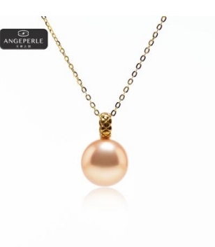 CF9115  天使之泪 18K金扣 头淡水珍珠爱迪生 中国红吊坠  TSGY187