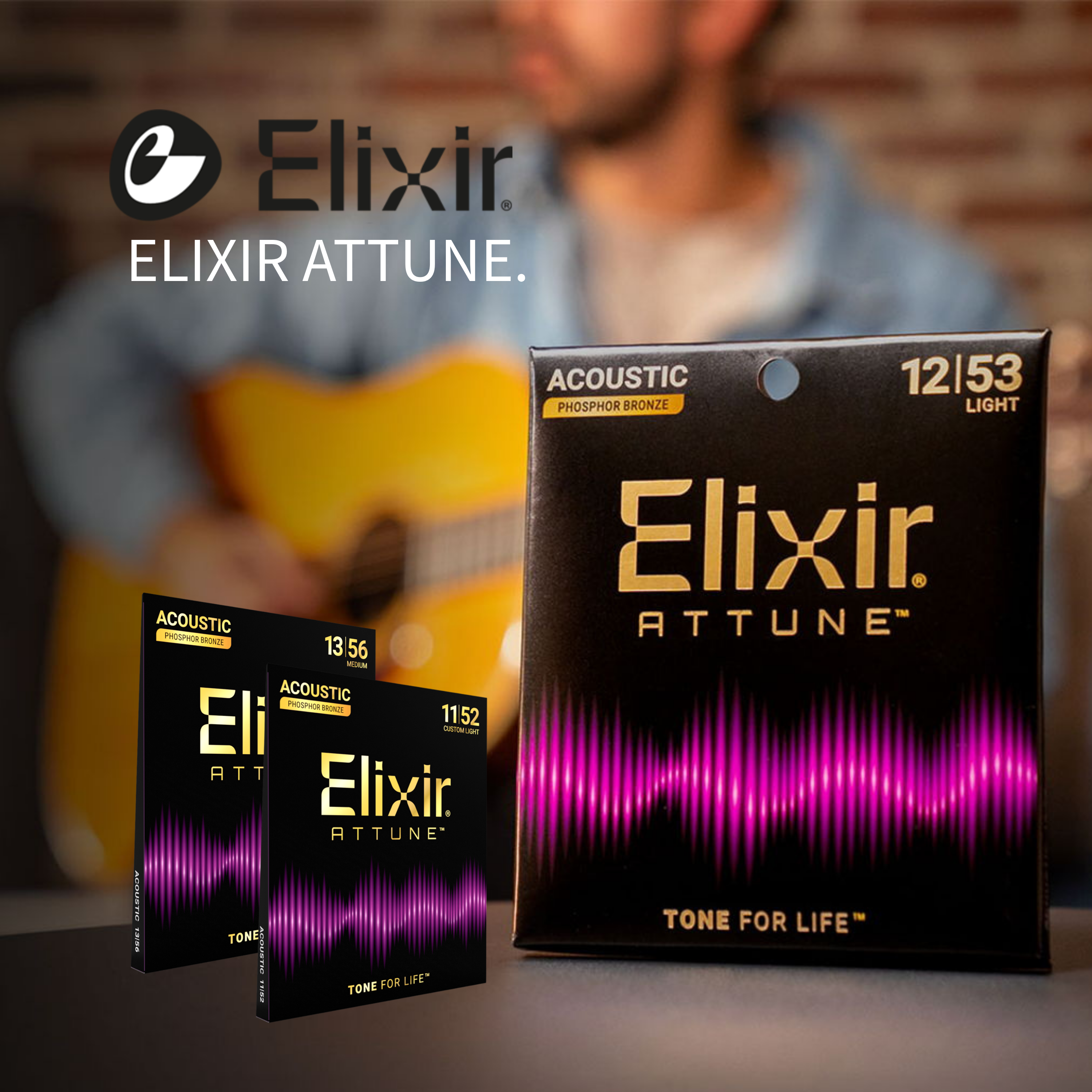 Elixir Attune PHOSPHOR BRONZE 羽量級覆膜 磷青銅