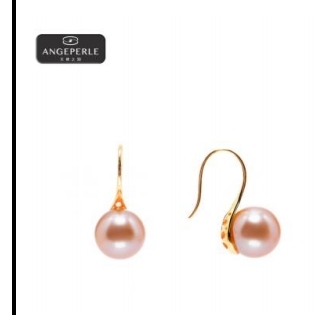 CF9118  天使之泪 S925银 淡水珍珠爱迪生中 国红耳钩   TSJ607