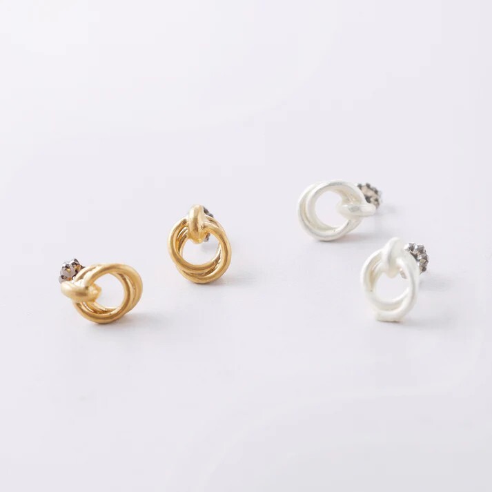 Pisceans - 旋繞環針式耳環(小) / 銀色