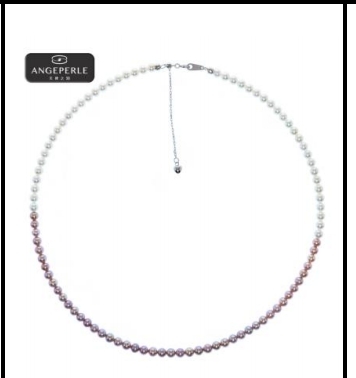 CF9119  天使之泪 S925银 淡水珍珠珈白丽紫 白渐变色小米珠项 链   TSJ779