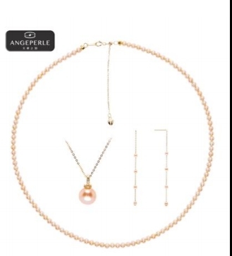 CF9120  天使之泪 S925银 淡水珍珠中国红项 链吊坠耳线三件套    TSJ711