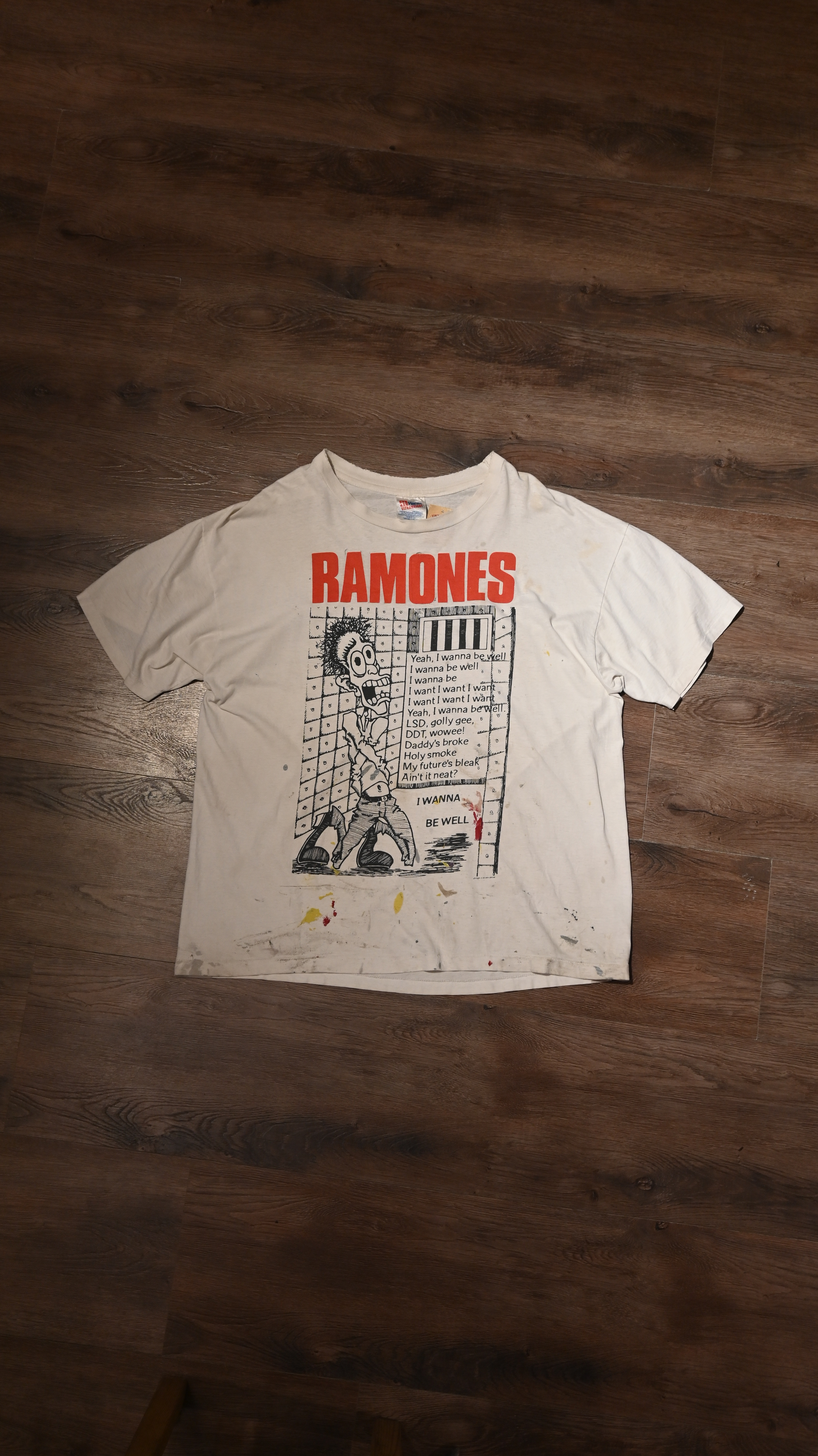 80’s~90’s RAMONES Rock T-Shirt  *Hard Worn