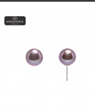 CF9125  天使之泪 18K金淡 水珍珠爱迪生梦幻 紫耳钉  TSJ206