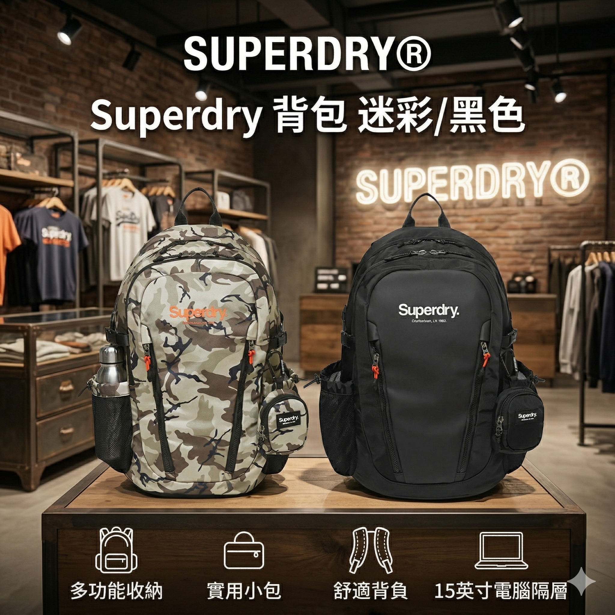 【直播】Superdry LX0410704 背包 (SDUGBDO01)