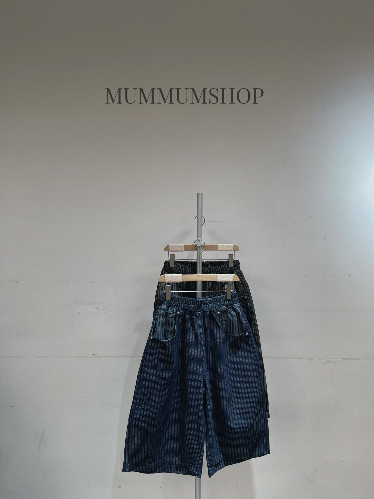 03728a/休閒美式條紋牛仔中長褲　28-41/44/28