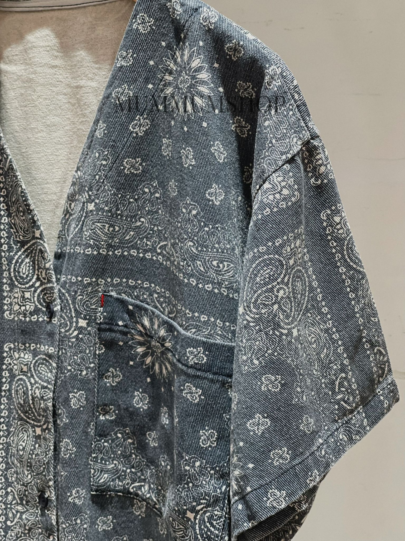 0213251a/民族風印花短袖外套　50/50/20.5