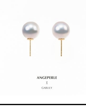 CF9132   天使之泪 18K金珈 白丽淡水珍珠清之 华耳钉   TSSZ153