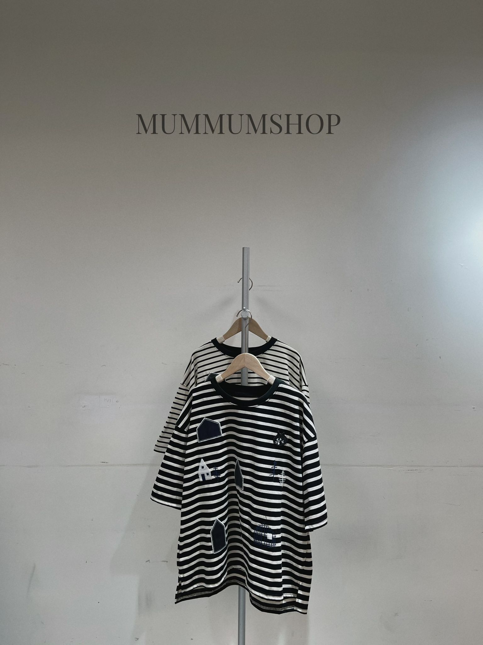 0213254a/剪裁圖案橫間T恤　46/46/24-26