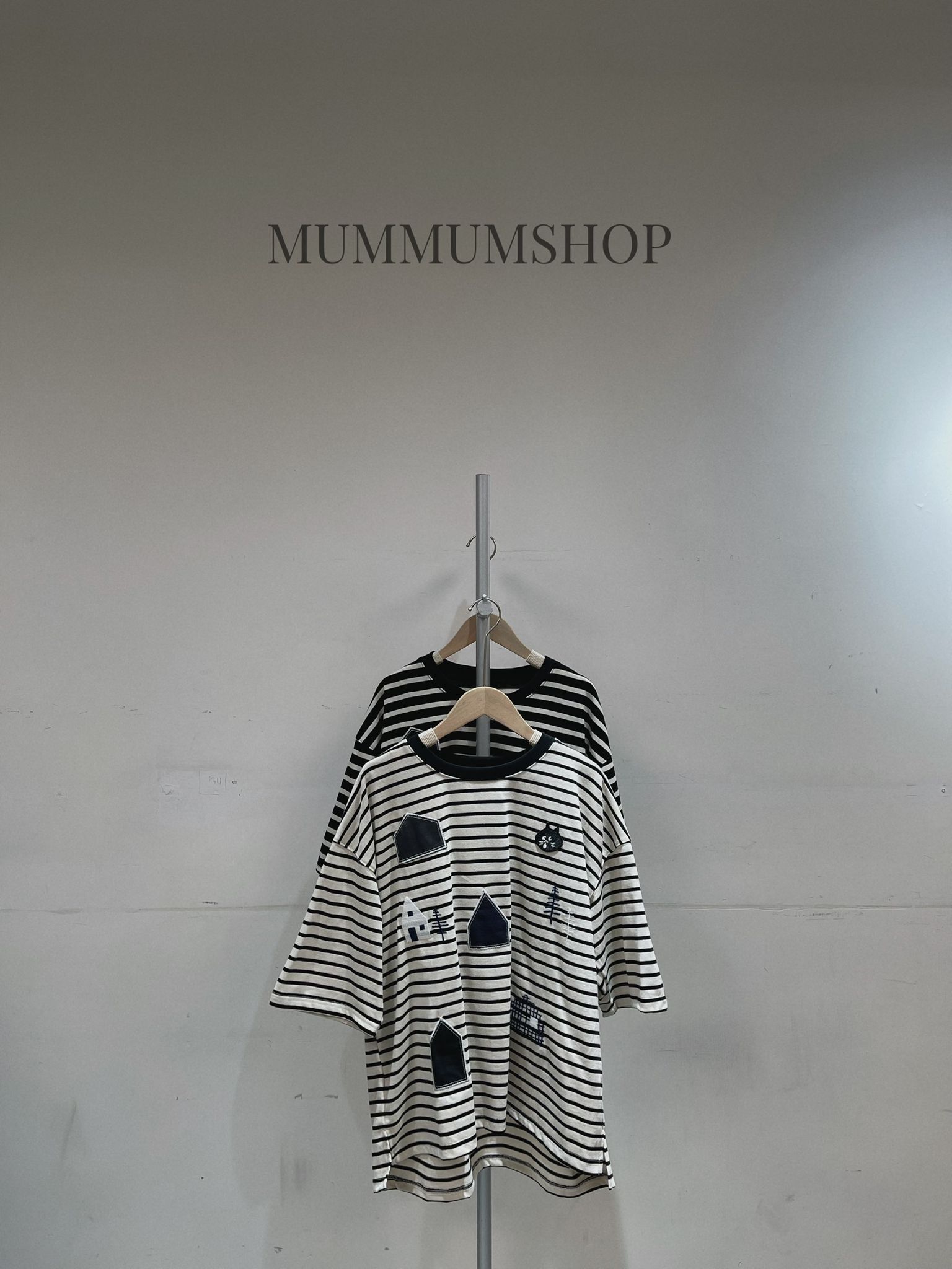 0213254a/剪裁圖案橫間T恤　46/46/24-26