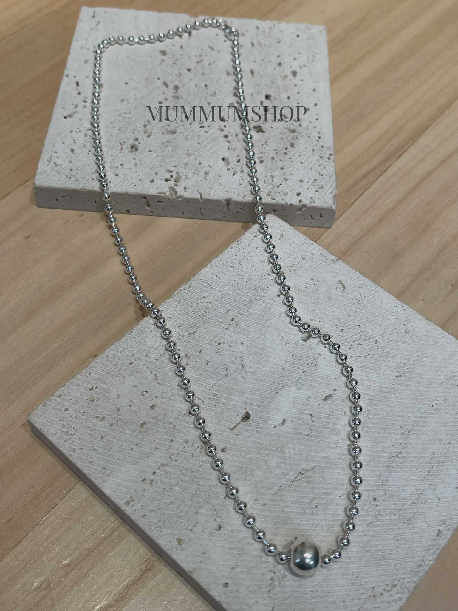 SL13282/大小圓球珠串頸鏈