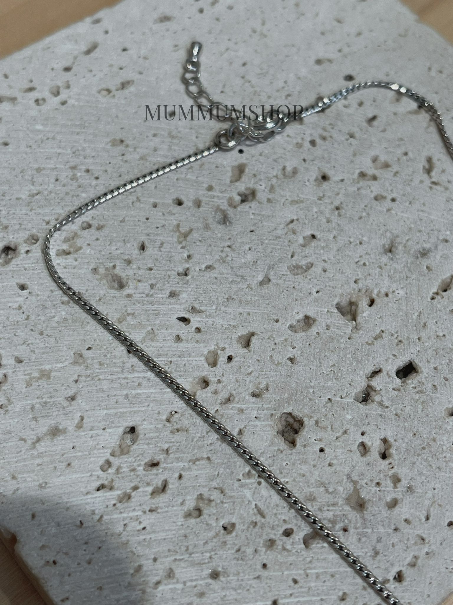 SL13283/銀色花瓣球頸鏈