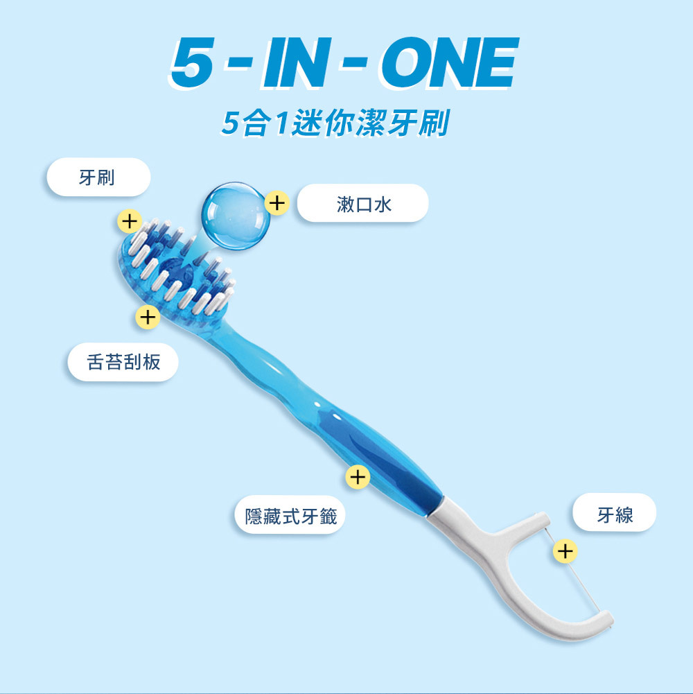 【直播】LX0410822 韓國Quick Clean 5合1 清新膠囊迷你潔牙刷 (10入/包)(2包)