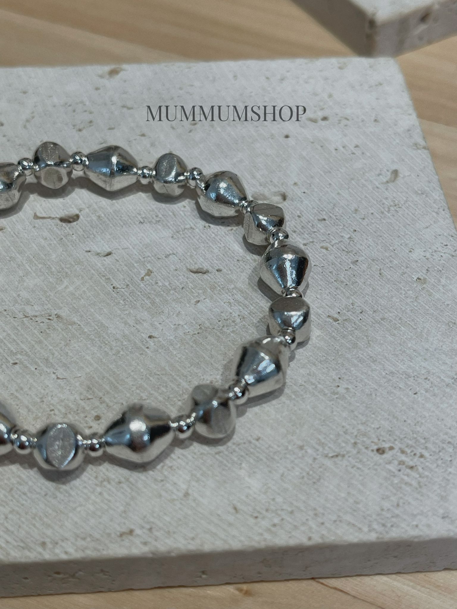 SL13290/立體形狀純銀手鏈