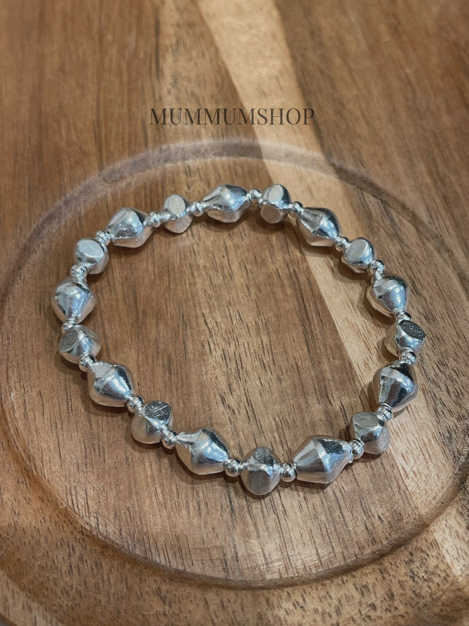 SL13290/立體形狀純銀手鏈