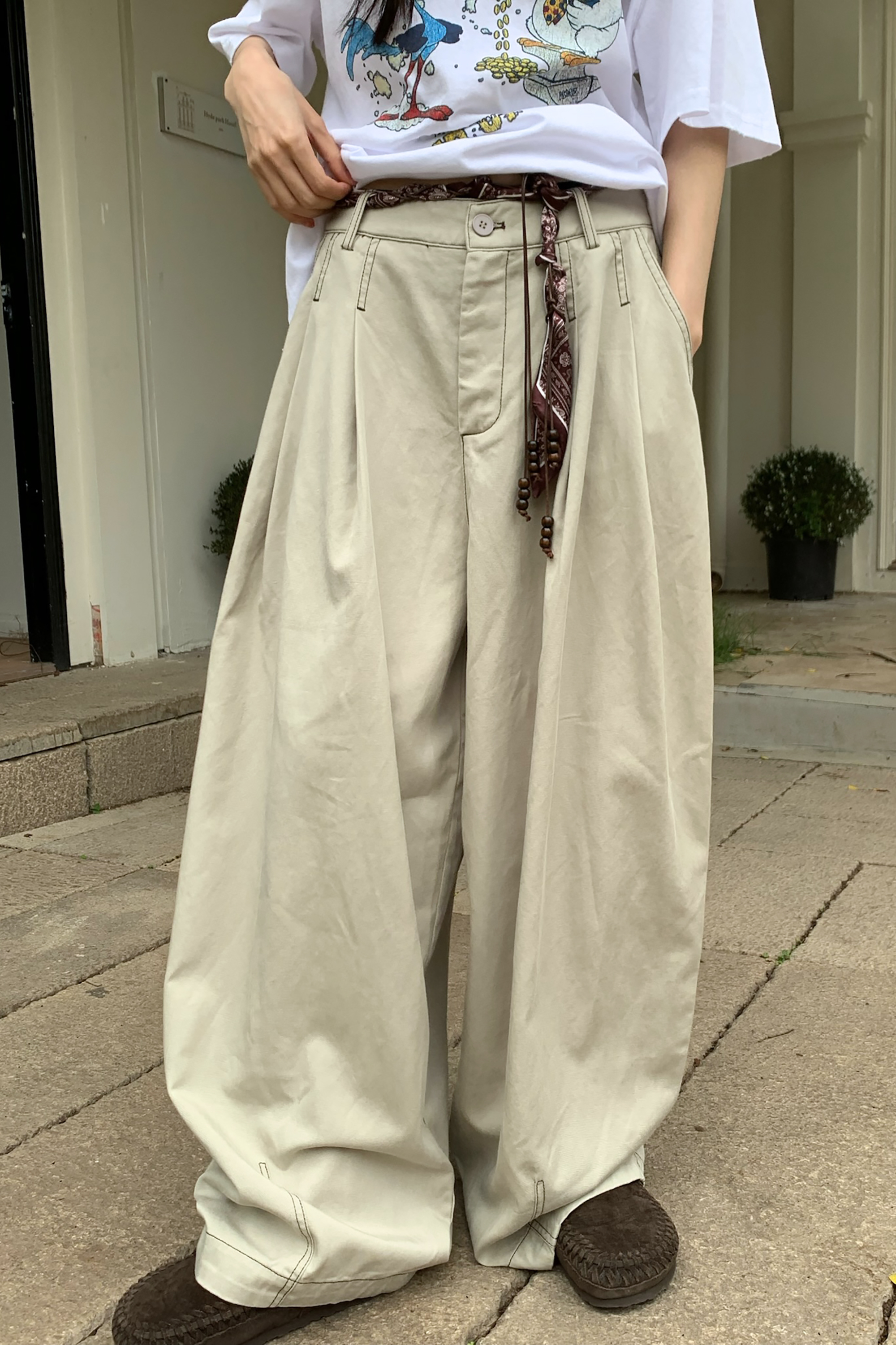 April｜日系車線小繭型褲 2色