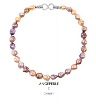 CF9140  天使之泪 S925银 淡水珍珠彩色巴洛 克项链  TSJCY848