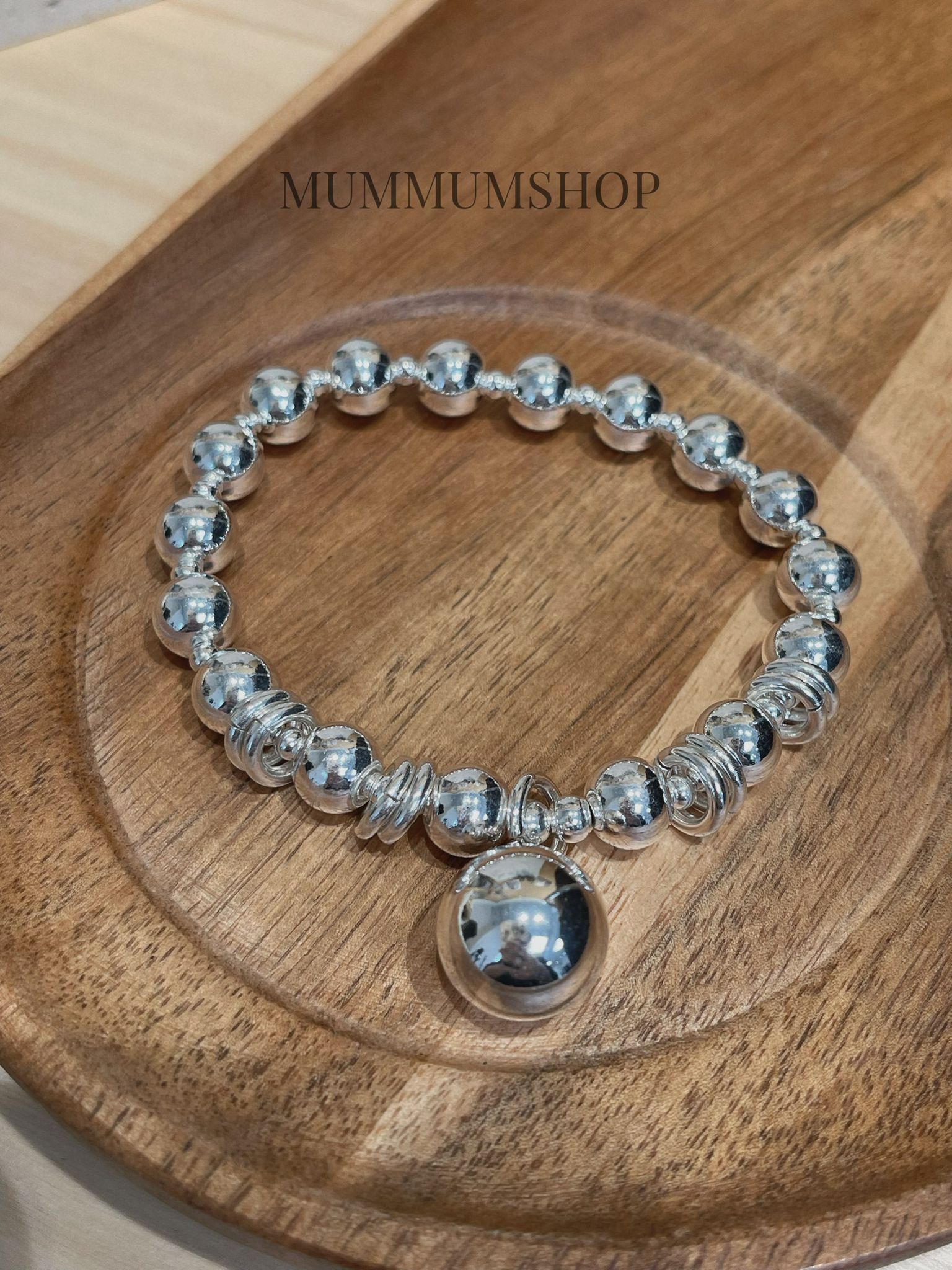 SL13297/純銀圈珠珠串珠手鏈