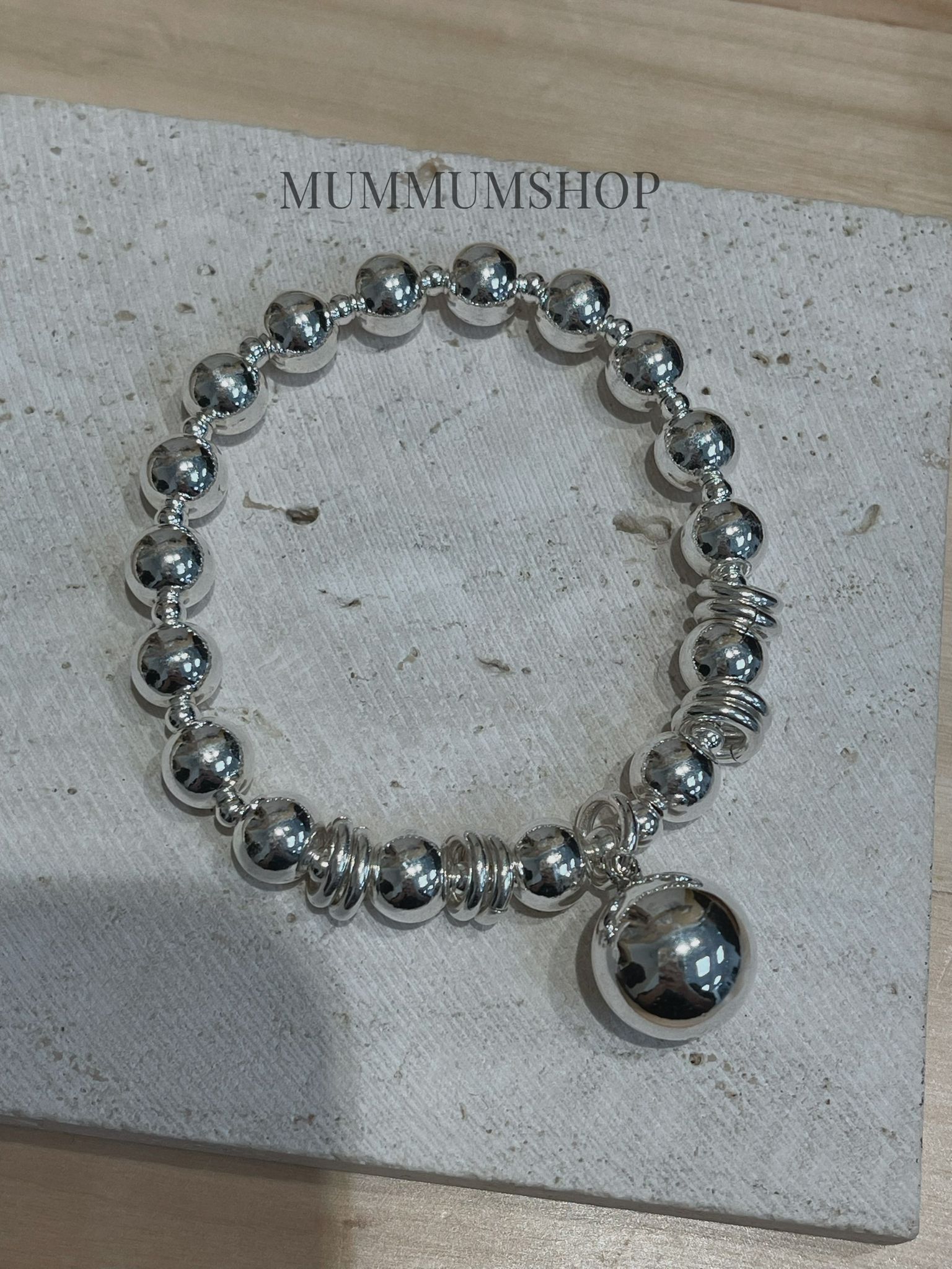 SL13297/純銀圈珠珠串珠手鏈