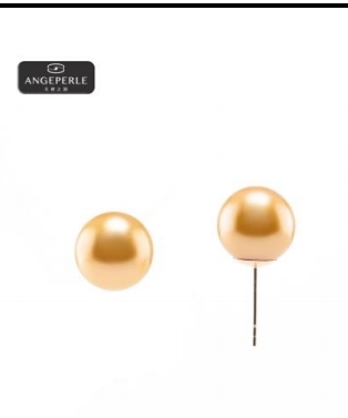 CF9150  天使之泪 18K金海 水珍珠中浓金南洋 金珠耳钉  JPJCY287