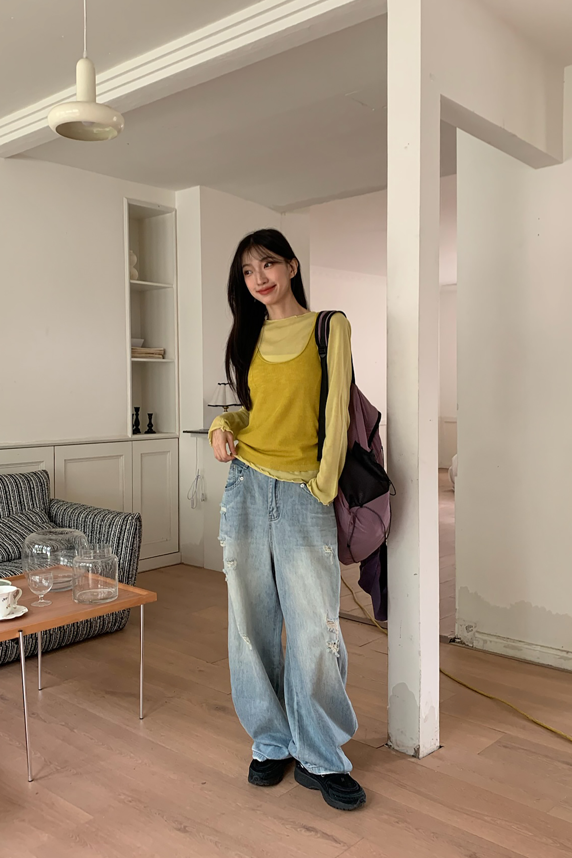 April｜街頭感刷破牛仔長褲