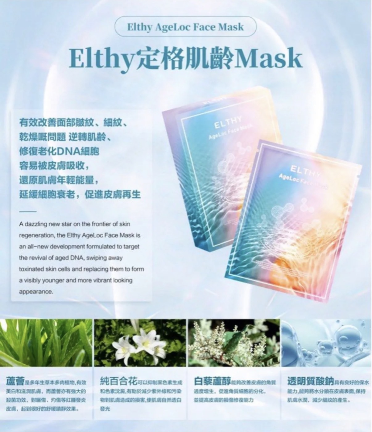 Elthy Mask套裝(定格肌齡面膜+水庫面膜各一盒)